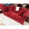 CANAPÉ 2/3 PLACES ROUGE  DEHOUSSABLE AVEC HOUSSE JAUNE 